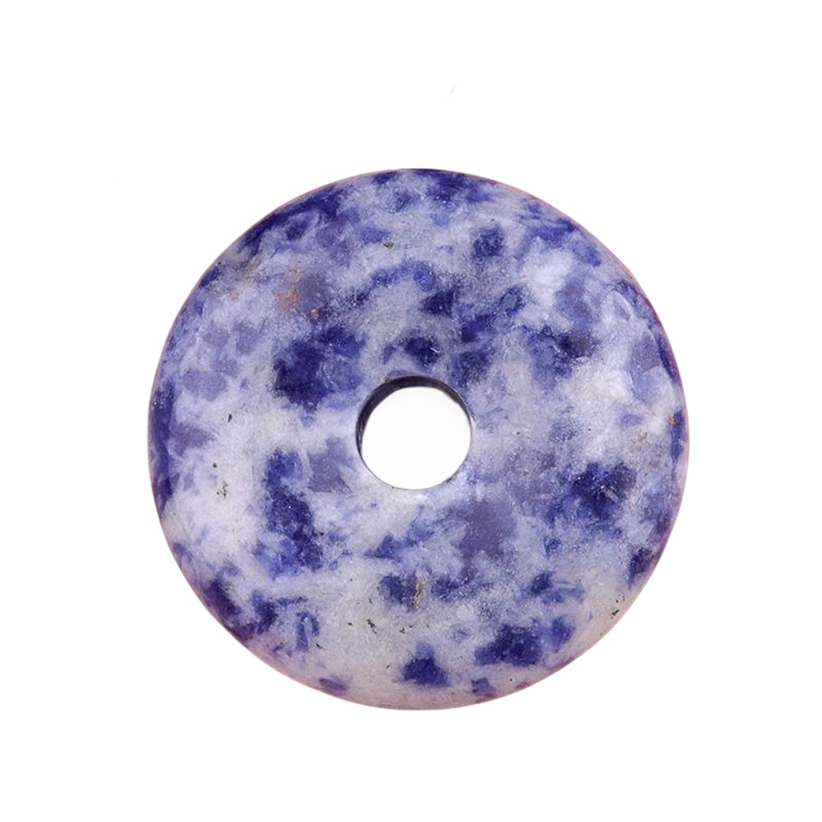 30MM Round Disc Lucky Coin Pingan Pendant for Jewelry Making Polished Crystal Amulet Peace Circle Donut Stone Beads 6MM Large Hole in Middle
