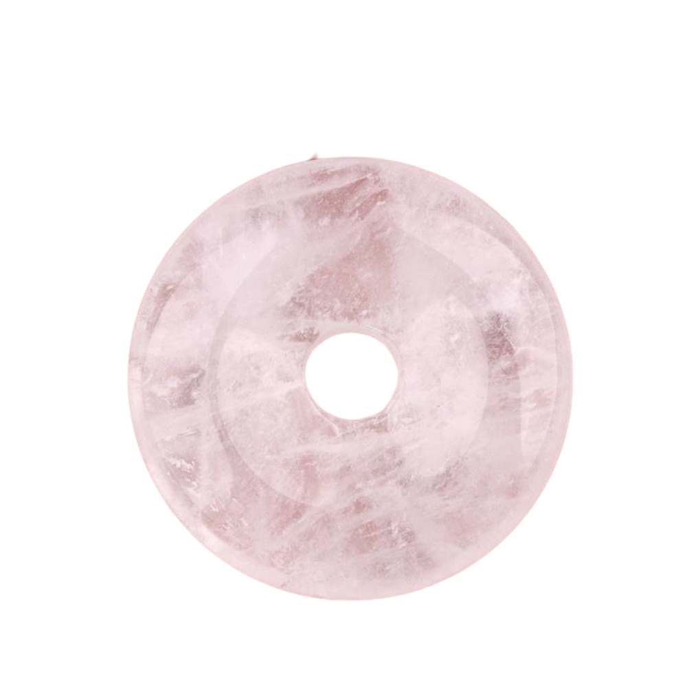 30MM Round Disc Lucky Coin Pingan Pendant for Jewelry Making Polished Crystal Amulet Peace Circle Donut Stone Beads 6MM Large Hole in Middle