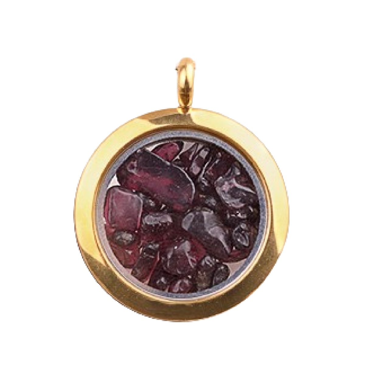 Gold Stainless Steel Living Memory Floating Locket Chamrs Gemstone Pendant Necklace 45cm Blalck Cord