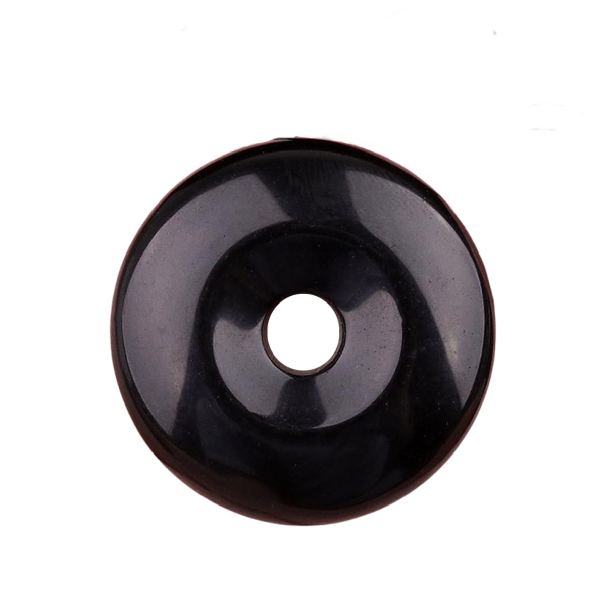 30MM Round Disc Lucky Coin Pingan Pendant for Jewelry Making Polished Crystal Amulet Peace Circle Donut Stone Beads 6MM Large Hole in Middle