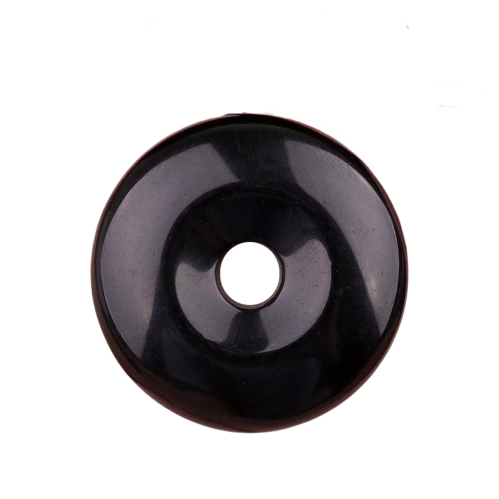 30MM Round Disc Lucky Coin Pingan Pendant for Jewelry Making Polished Crystal Amulet Peace Circle Donut Stone Beads 6MM Large Hole in Middle