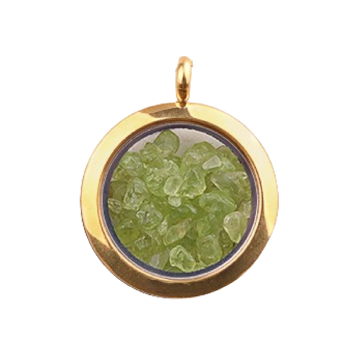 Gold Stainless Steel Living Memory Floating Locket Chamrs Gemstone Pendant Necklace 45cm Blalck Cord