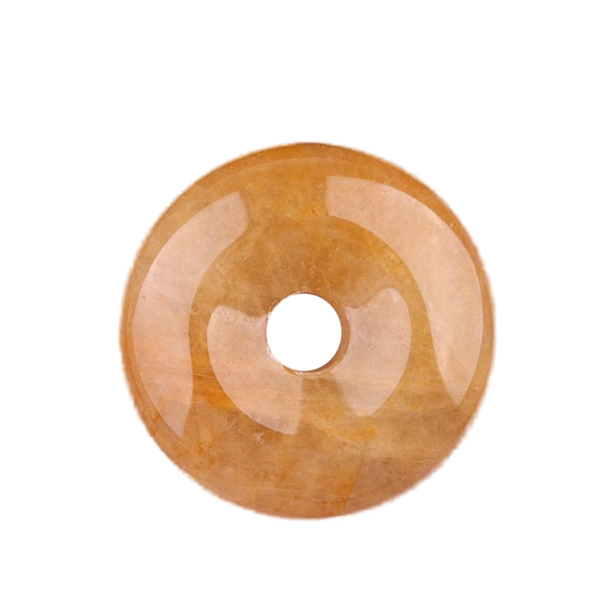 30MM Round Disc Lucky Coin Pingan Pendant for Jewelry Making Polished Crystal Amulet Peace Circle Donut Stone Beads 6MM Large Hole in Middle