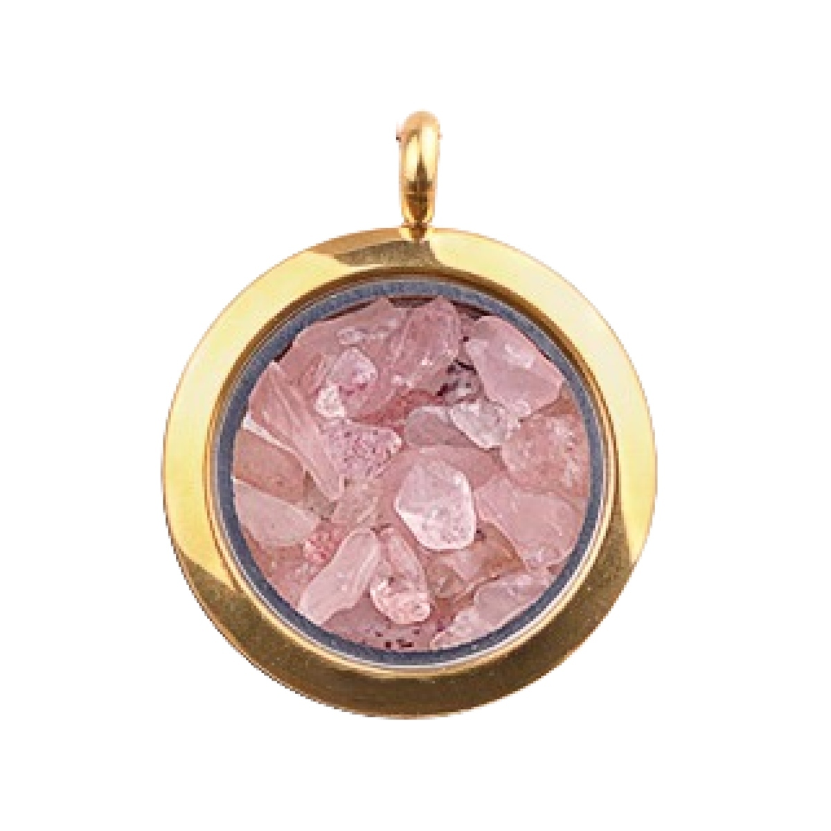 Gold Stainless Steel Living Memory Floating Locket Chamrs Gemstone Pendant Necklace 45cm Blalck Cord