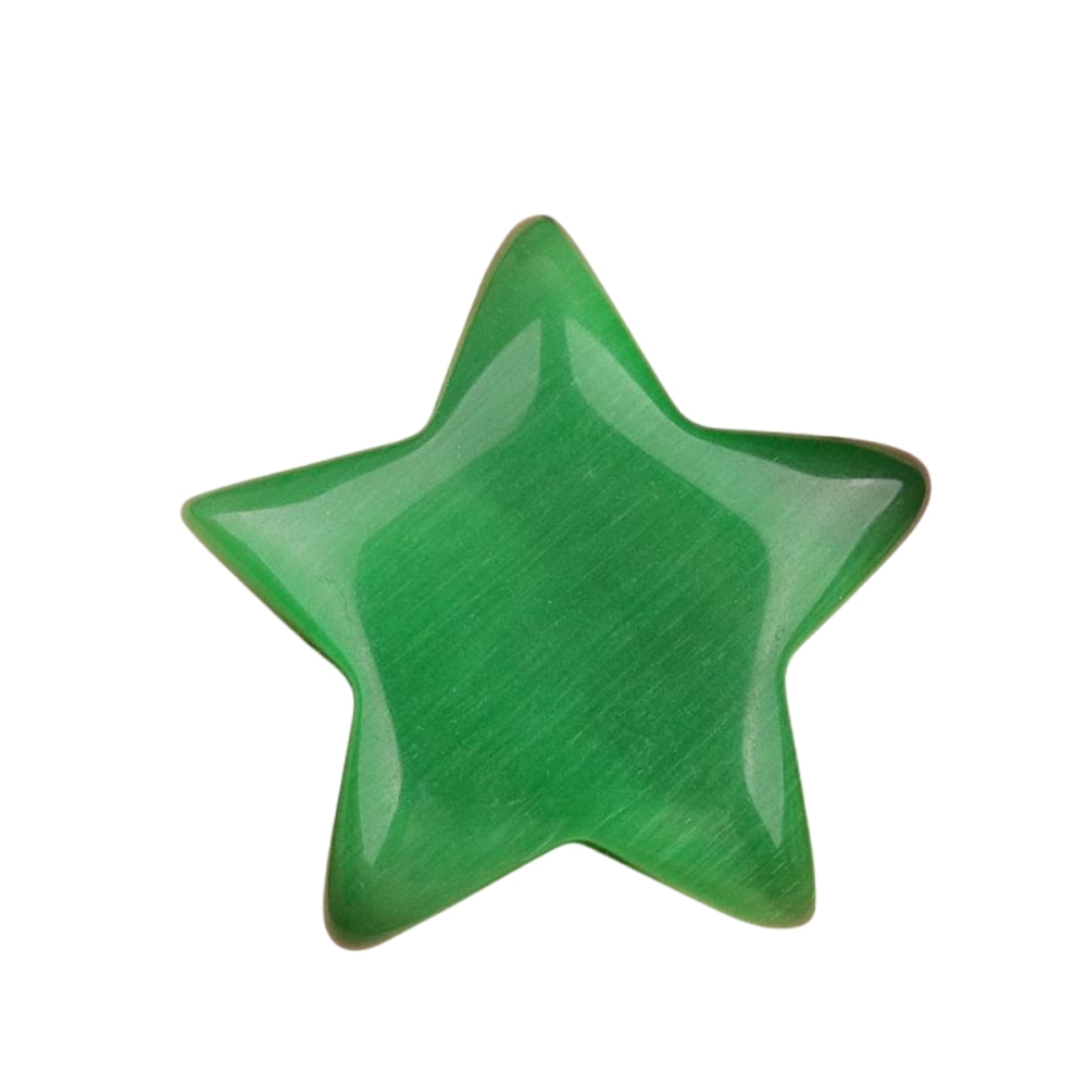 30MM Star Cat Eye Thumb Pocket Worry Crystal Polished Gemstone for DIY Meditation Reiki Balancing Decoration Witchcraft Meditation Collection