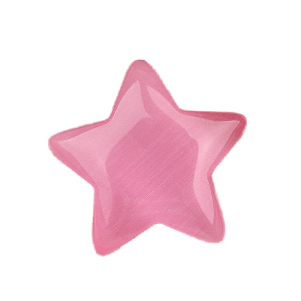 30MM Star Cat Eye Thumb Pocket Worry Crystal Polished Gemstone for DIY Meditation Reiki Balancing Decoration Witchcraft Meditation Collection