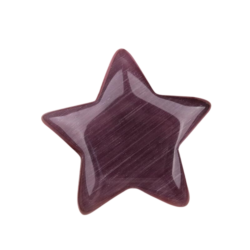 30MM Star Cat Eye Thumb Pocket Worry Crystal Polished Gemstone for DIY Meditation Reiki Balancing Decoration Witchcraft Meditation Collection