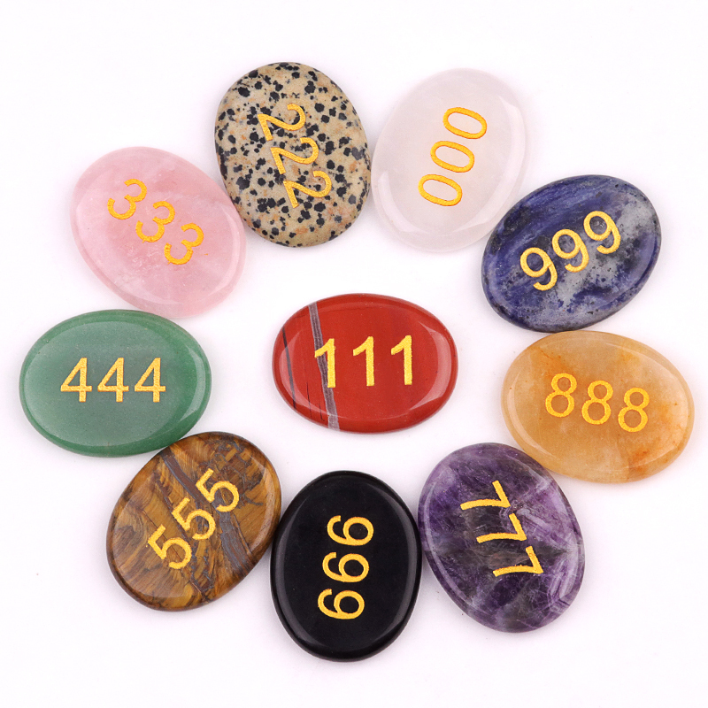 Thumb Worry Stone for Anxiety Stress Relief Meditation Home Decor-"Number"