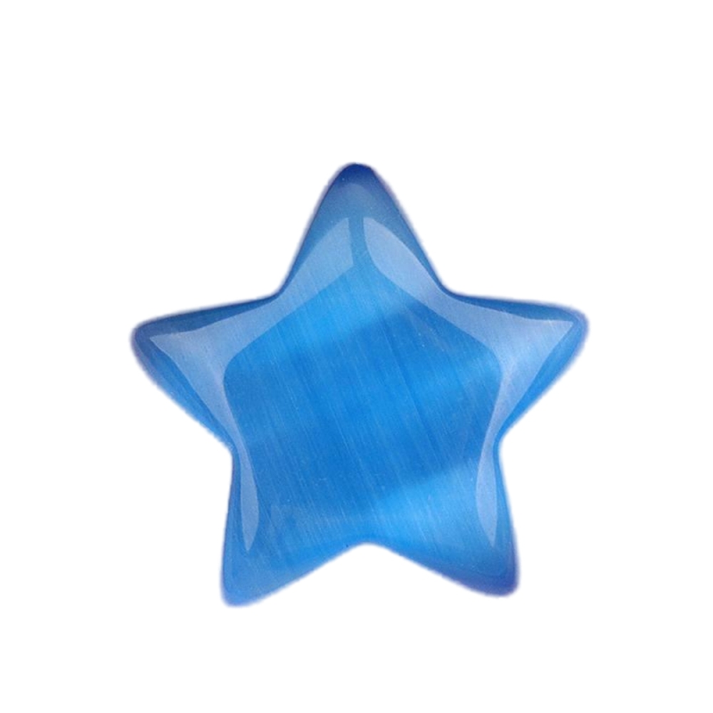 30MM Star Cat Eye Thumb Pocket Worry Crystal Polished Gemstone for DIY Meditation Reiki Balancing Decoration Witchcraft Meditation Collection
