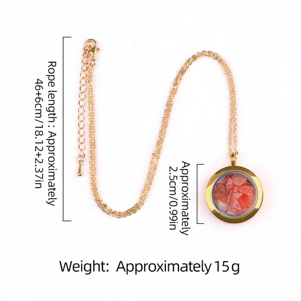 Gold Stainless Steel Living Memory Floating Locket Chamrs Gemstone Pendant Necklace