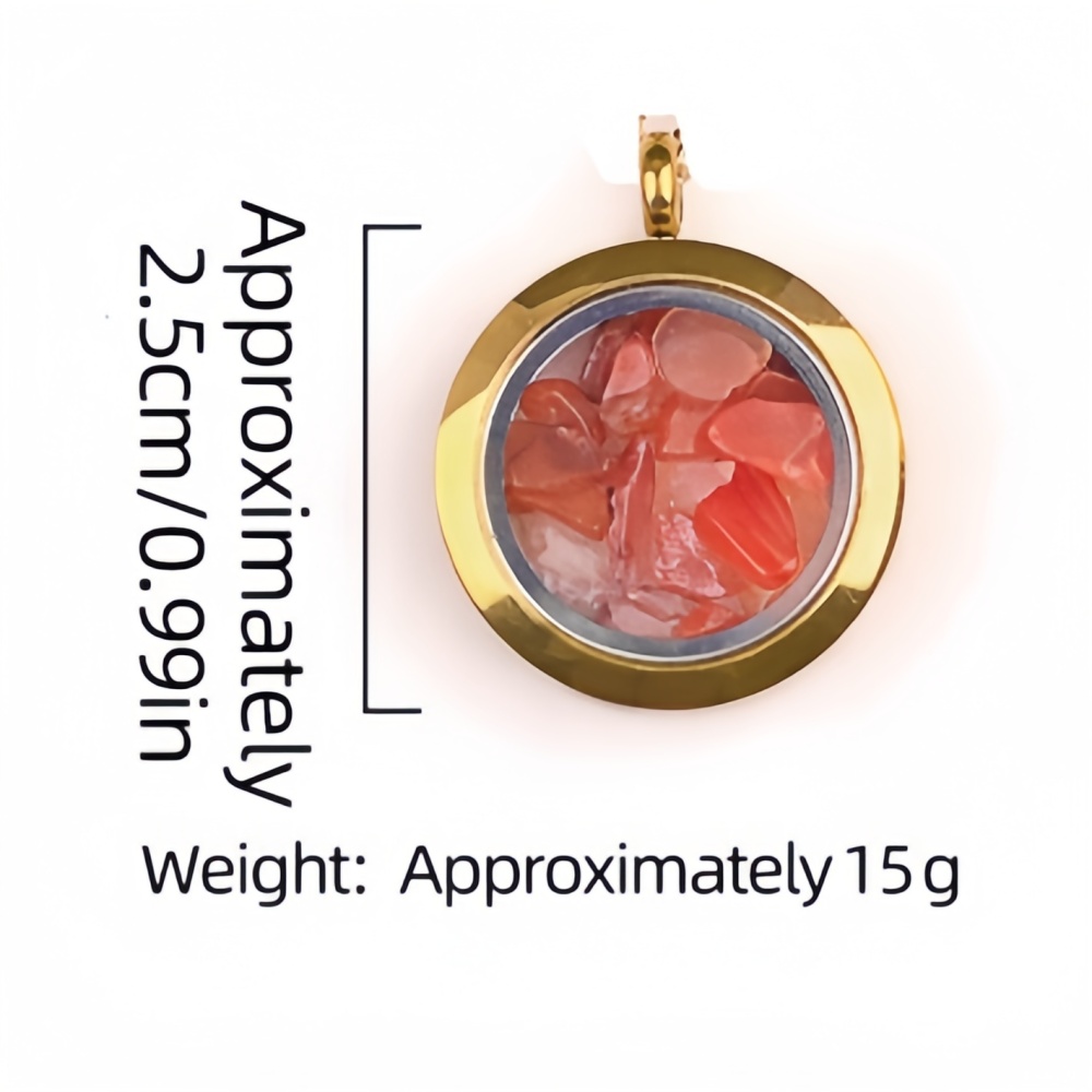 Gold Stainless Steel Living Memory Floating Locket Chamrs Gemstone Pendant Necklace