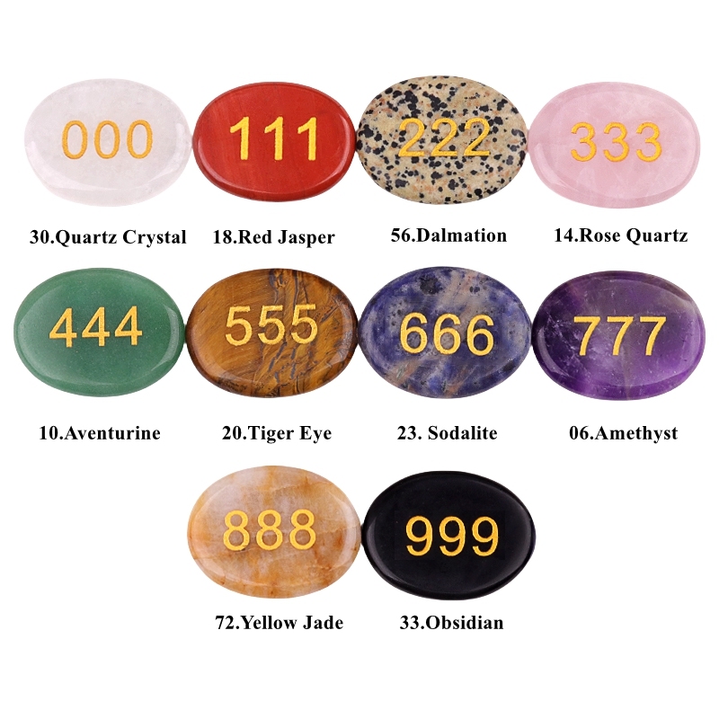 Thumb Worry Stone for Anxiety Stress Relief Meditation Home Decor-"Number"