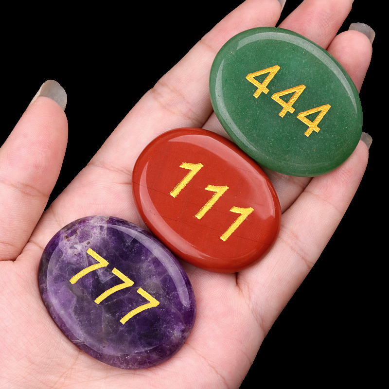 Thumb Worry Stone for Anxiety Stress Relief Meditation Home Decor-"Number"