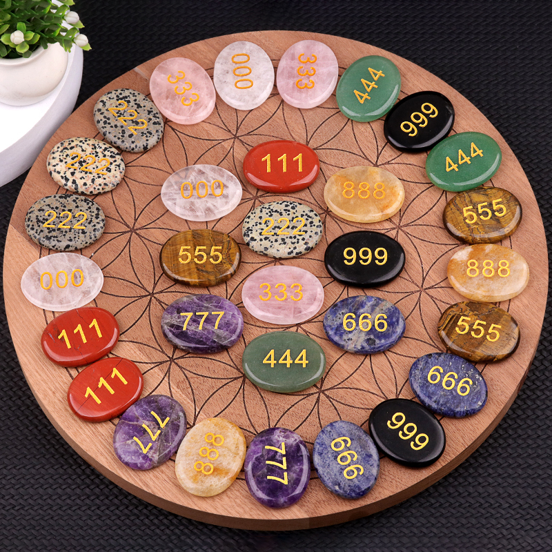 Thumb Worry Stone for Anxiety Stress Relief Meditation Home Decor-"Number"
