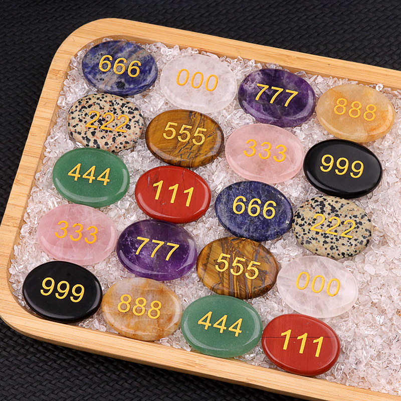 Thumb Worry Stone for Anxiety Stress Relief Meditation Home Decor-"Number"