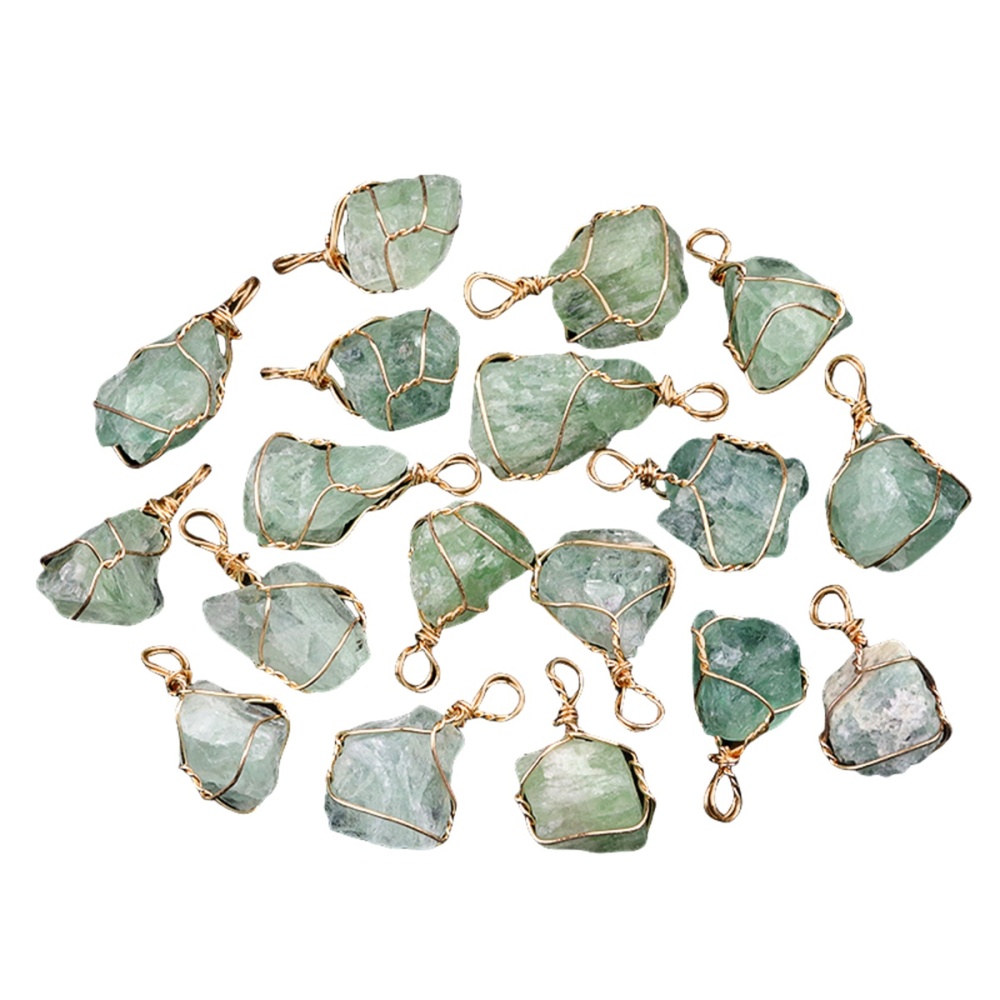 Pendants Gold Wire Wrapped  Irregular Nuggets Chakra Crystal StoneCharms for DIY Bracelets Necklaces Earrings Jewelry Making