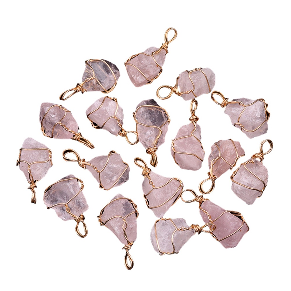 Pendants Gold Wire Wrapped  Irregular Nuggets Chakra Crystal StoneCharms for DIY Bracelets Necklaces Earrings Jewelry Making