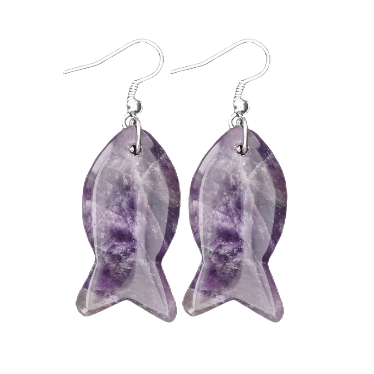 Handmade Craved Fish Gemstone Pendant for Making Jewelry 12X20MM