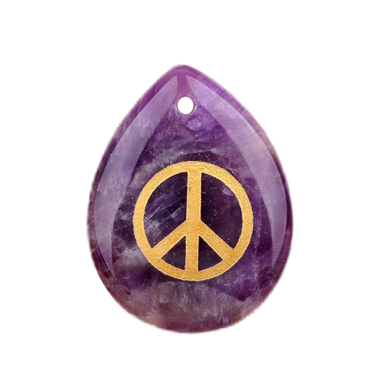 Gold Directional Sign " Peace " Teardrop Gemstone Pendant for Making Jewelry