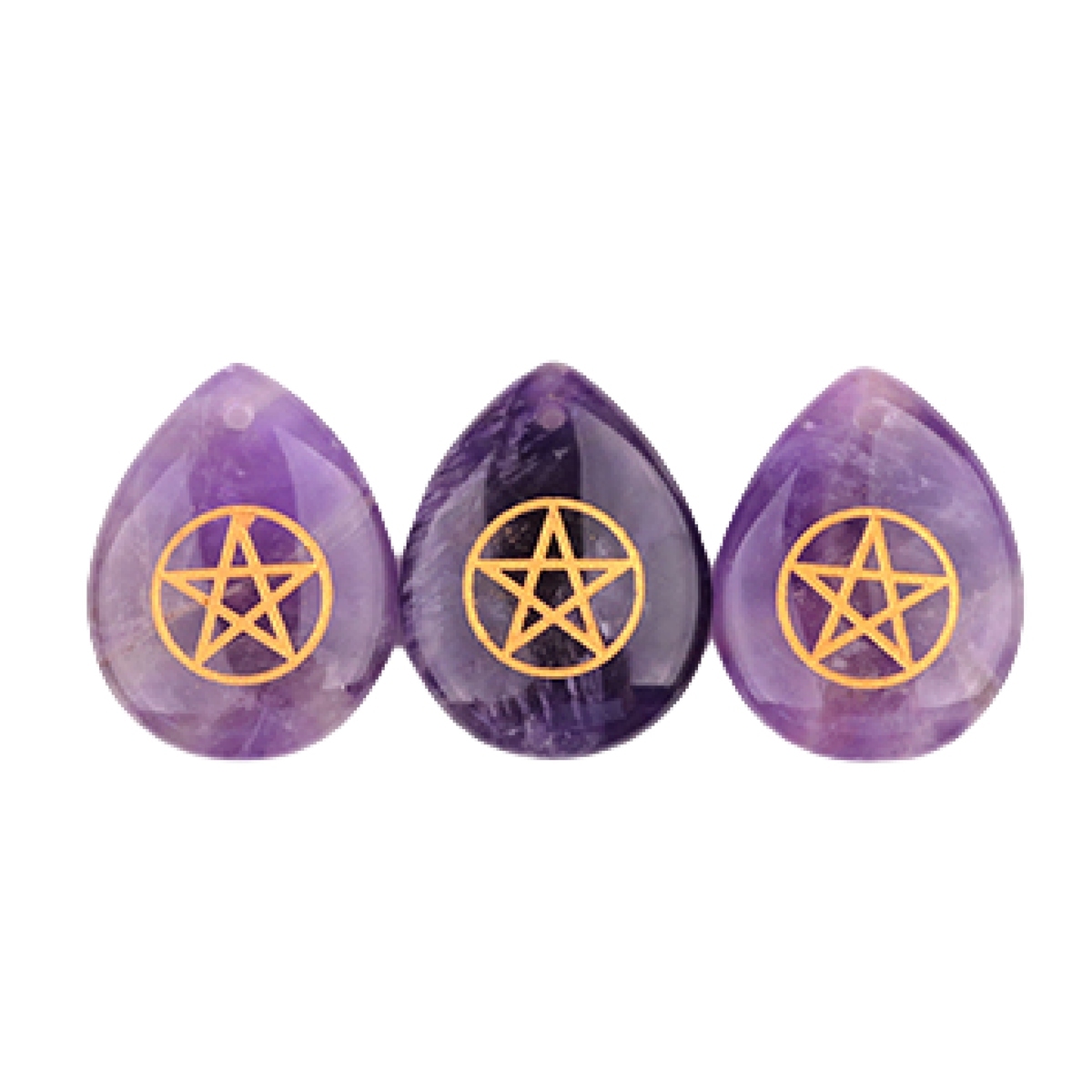 Gold Directional Sign " Pentagram" Teardrop Gemstone Pendant for Making Jewelry