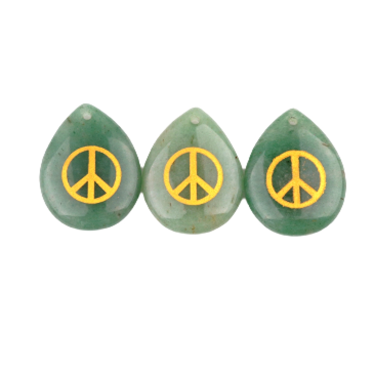 Gold Directional Sign " Peace " Teardrop Gemstone Pendant for Making Jewelry