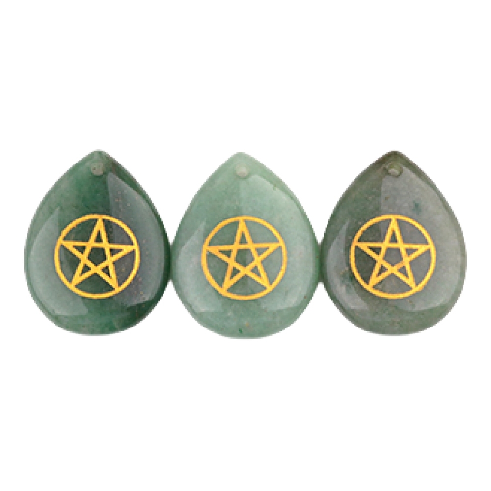 Gold Directional Sign " Pentagram" Teardrop Gemstone Pendant for Making Jewelry