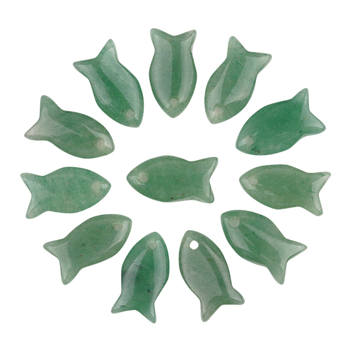Handmade Craved Fish Gemstone Pendant for Making Jewelry 20X38MM