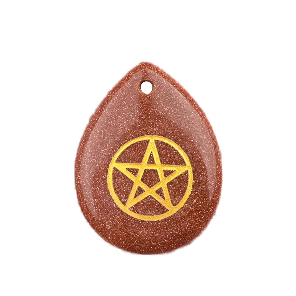 Gold Directional Sign " Pentagram" Teardrop Gemstone Pendant for Making Jewelry