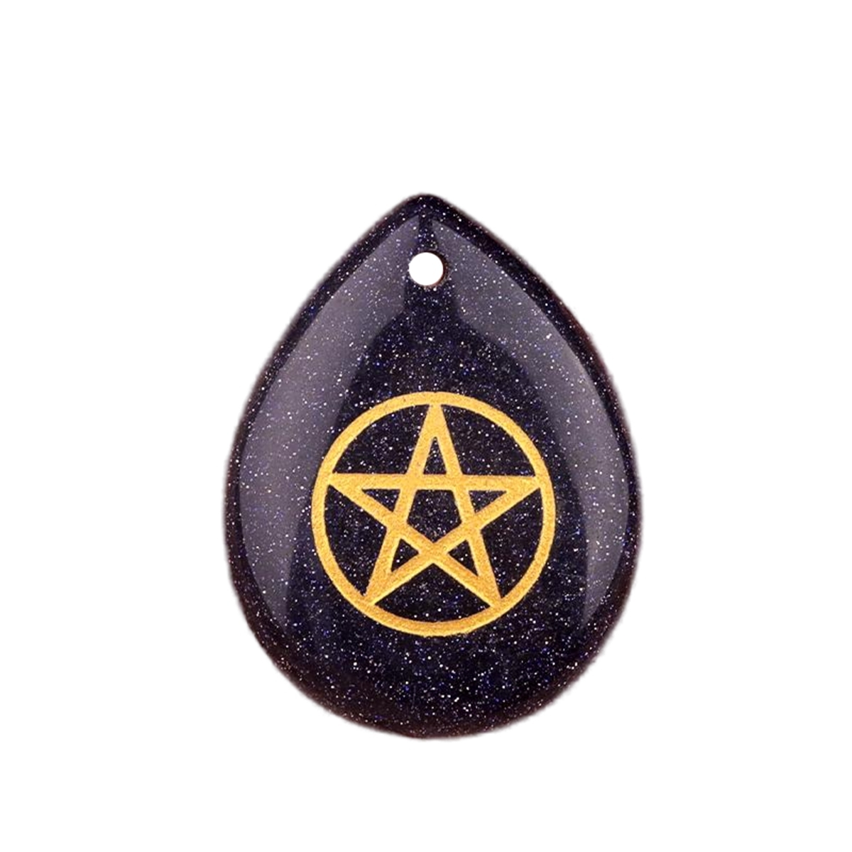 Gold Directional Sign " Pentagram" Teardrop Gemstone Pendant for Making Jewelry