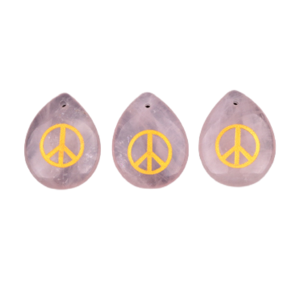 Gold Directional Sign " Peace " Teardrop Gemstone Pendant for Making Jewelry