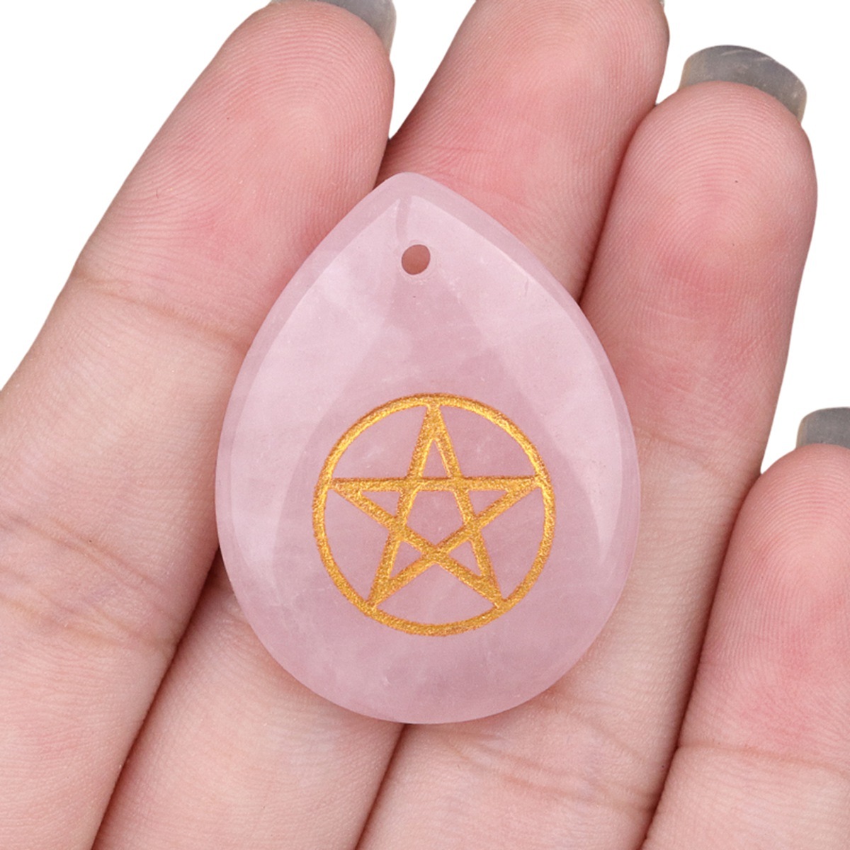 Gold Directional Sign " Pentagram" Teardrop Gemstone Pendant for Making Jewelry