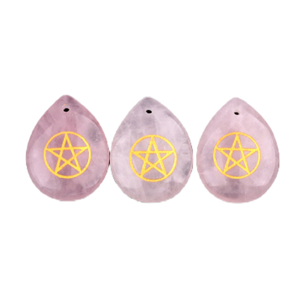 Gold Directional Sign " Pentagram" Teardrop Gemstone Pendant for Making Jewelry