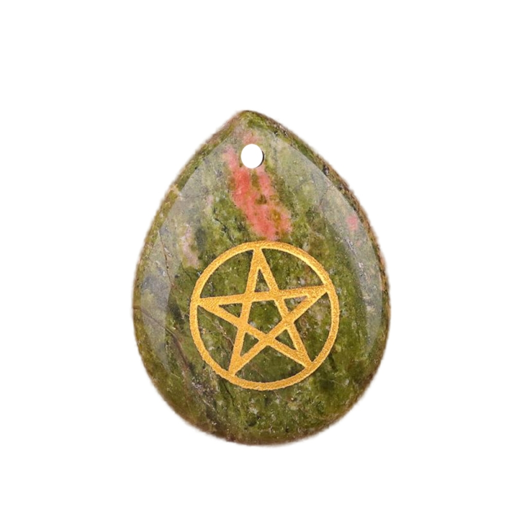Gold Directional Sign " Pentagram" Teardrop Gemstone Pendant for Making Jewelry