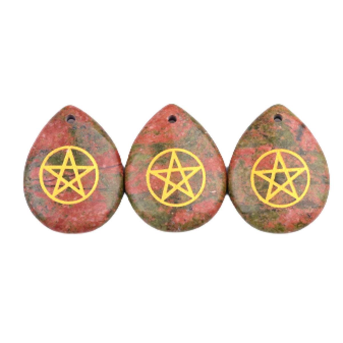 Gold Directional Sign " Pentagram" Teardrop Gemstone Pendant for Making Jewelry