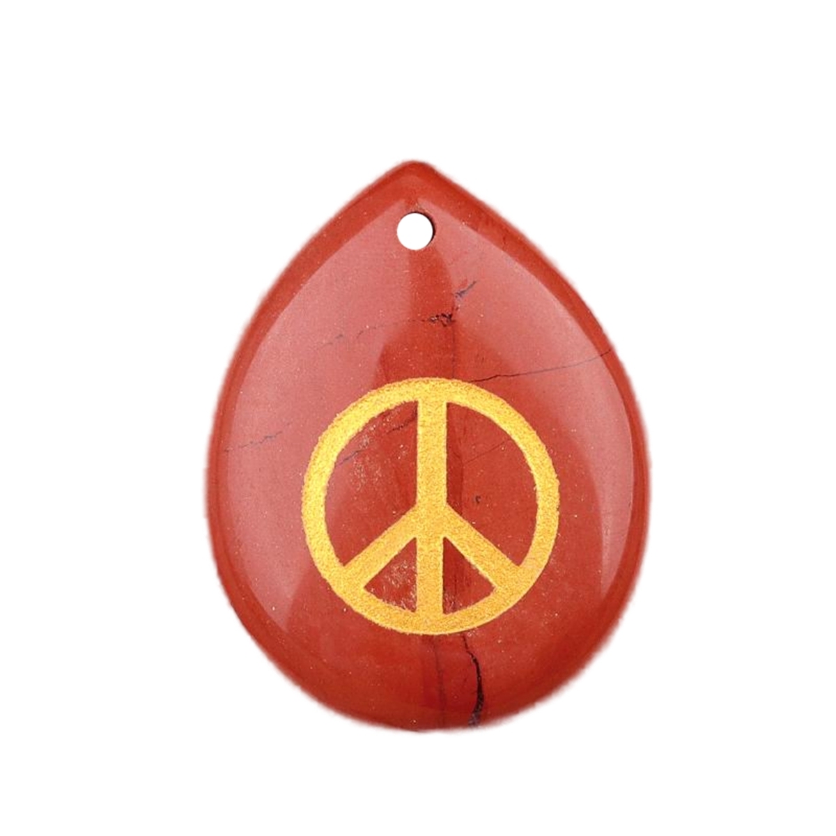 Gold Directional Sign " Peace " Teardrop Gemstone Pendant for Making Jewelry