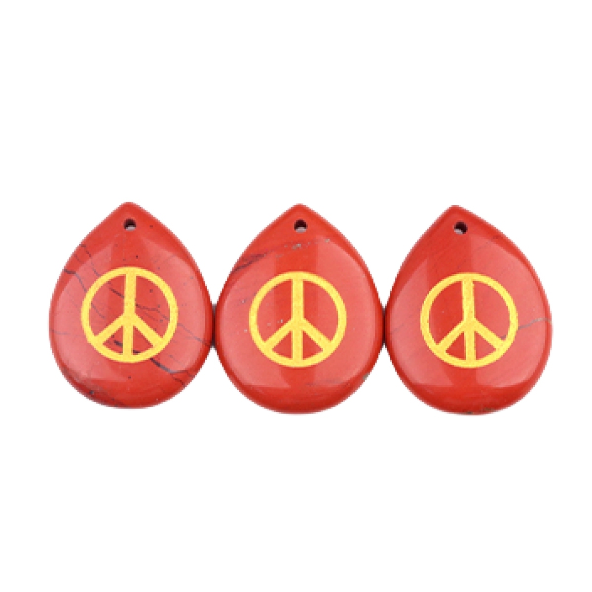 Gold Directional Sign " Peace " Teardrop Gemstone Pendant for Making Jewelry