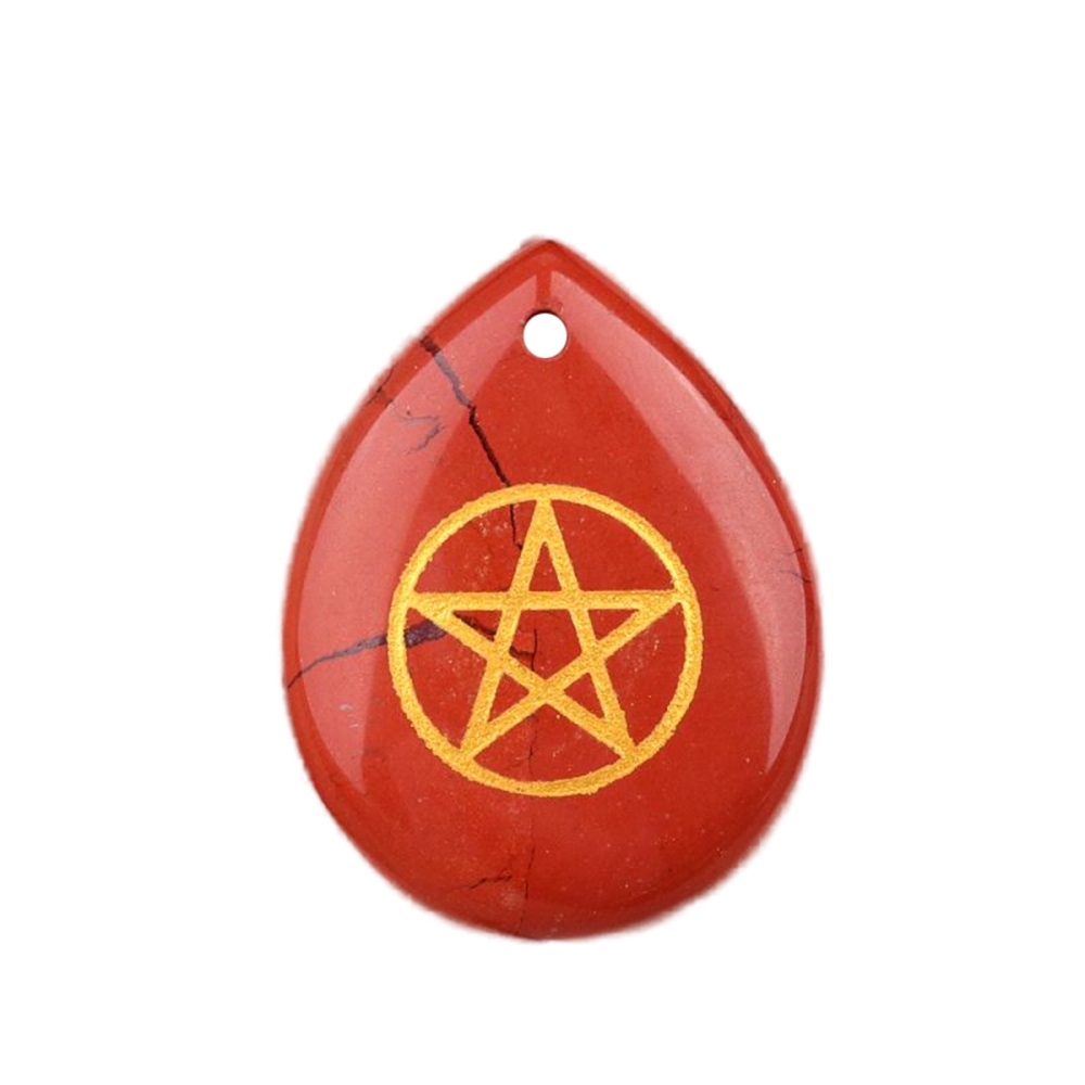 Gold Directional Sign " Pentagram" Teardrop Gemstone Pendant for Making Jewelry