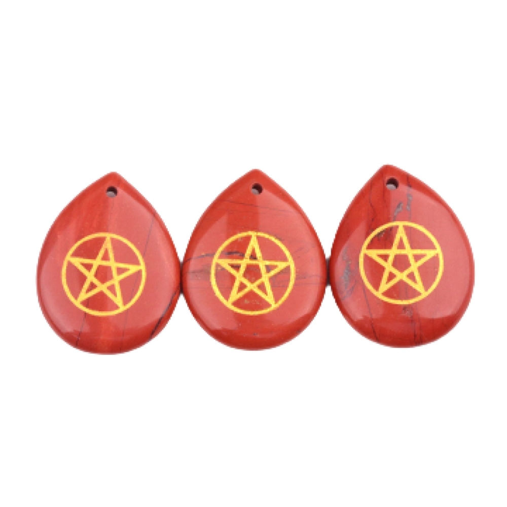 Gold Directional Sign " Pentagram" Teardrop Gemstone Pendant for Making Jewelry