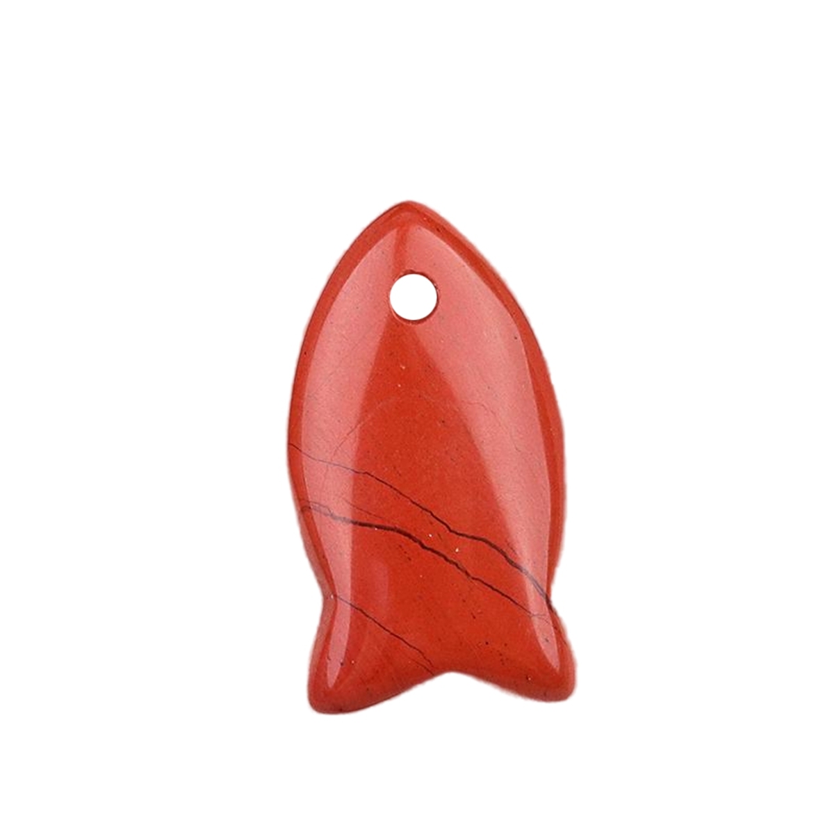 Handmade Craved Fish Gemstone Pendant for Making Jewelry 20X38MM