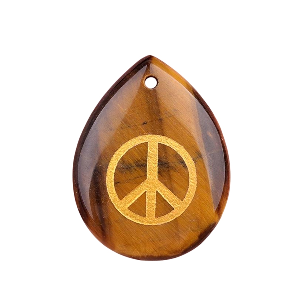 Gold Directional Sign " Peace " Teardrop Gemstone Pendant for Making Jewelry
