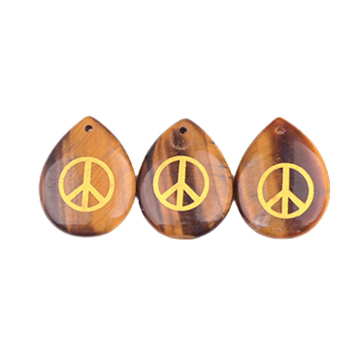 Gold Directional Sign " Peace " Teardrop Gemstone Pendant for Making Jewelry