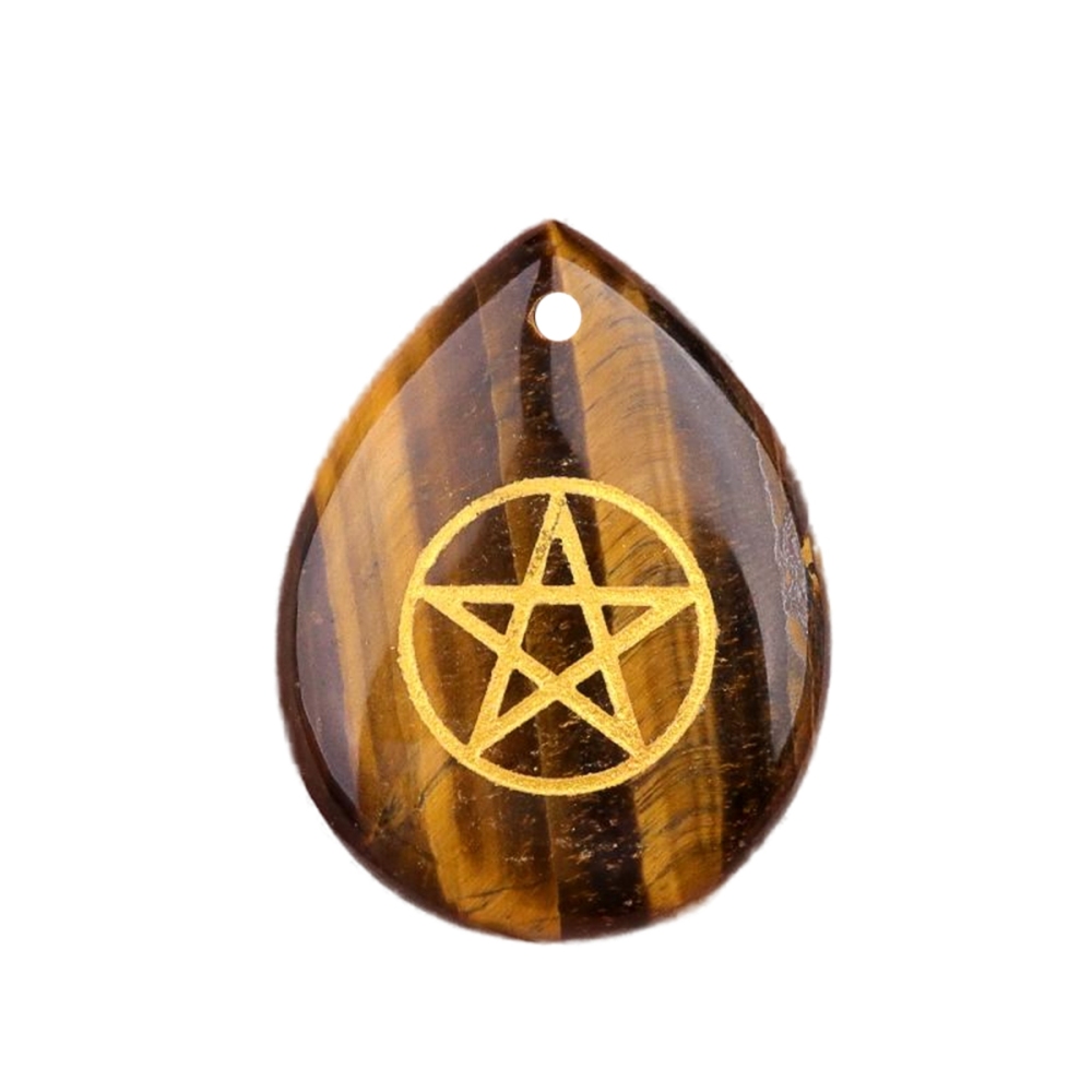 Gold Directional Sign " Pentagram" Teardrop Gemstone Pendant for Making Jewelry
