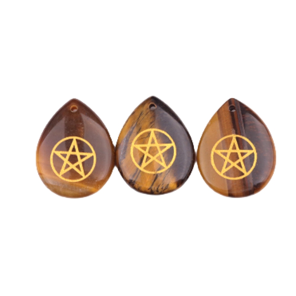 Gold Directional Sign " Pentagram" Teardrop Gemstone Pendant for Making Jewelry