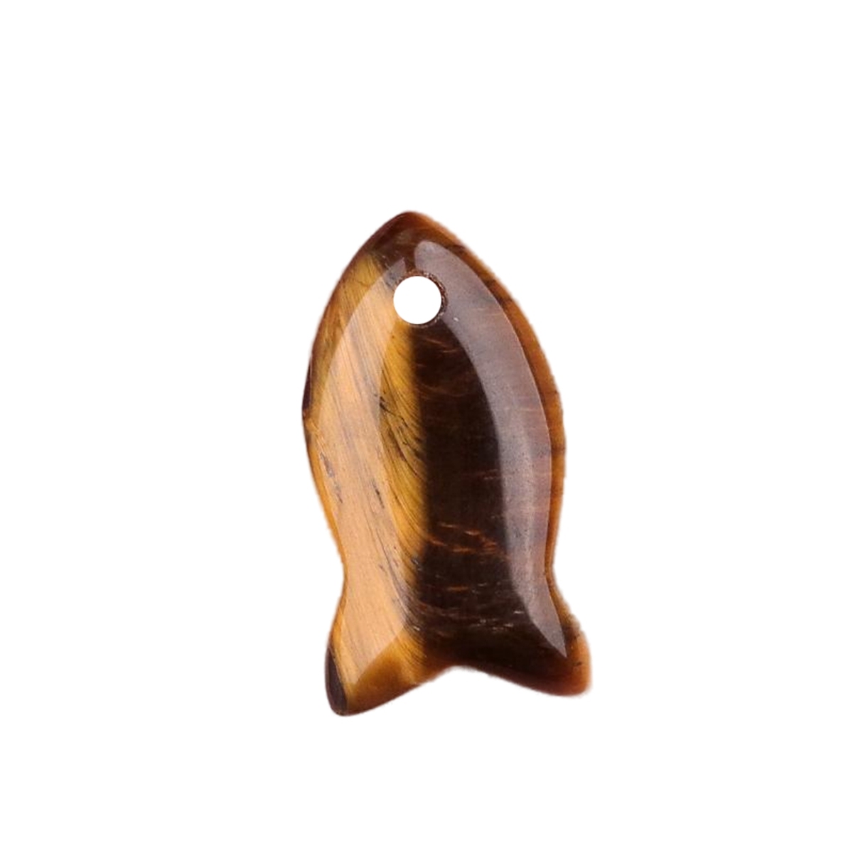Handmade Craved Fish Gemstone Pendant for Making Jewelry 20X38MM