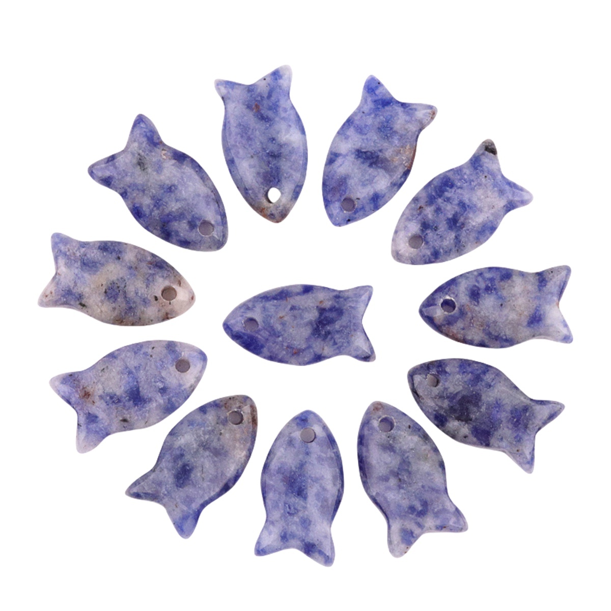 Handmade Craved Fish Gemstone Pendant for Making Jewelry 12X20MM