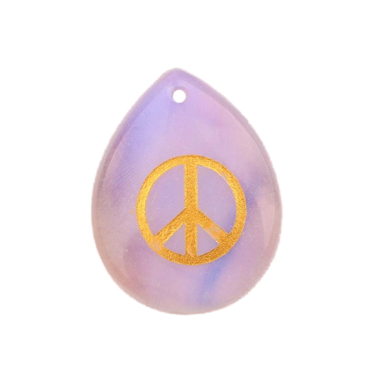Gold Directional Sign " Peace " Teardrop Gemstone Pendant for Making Jewelry