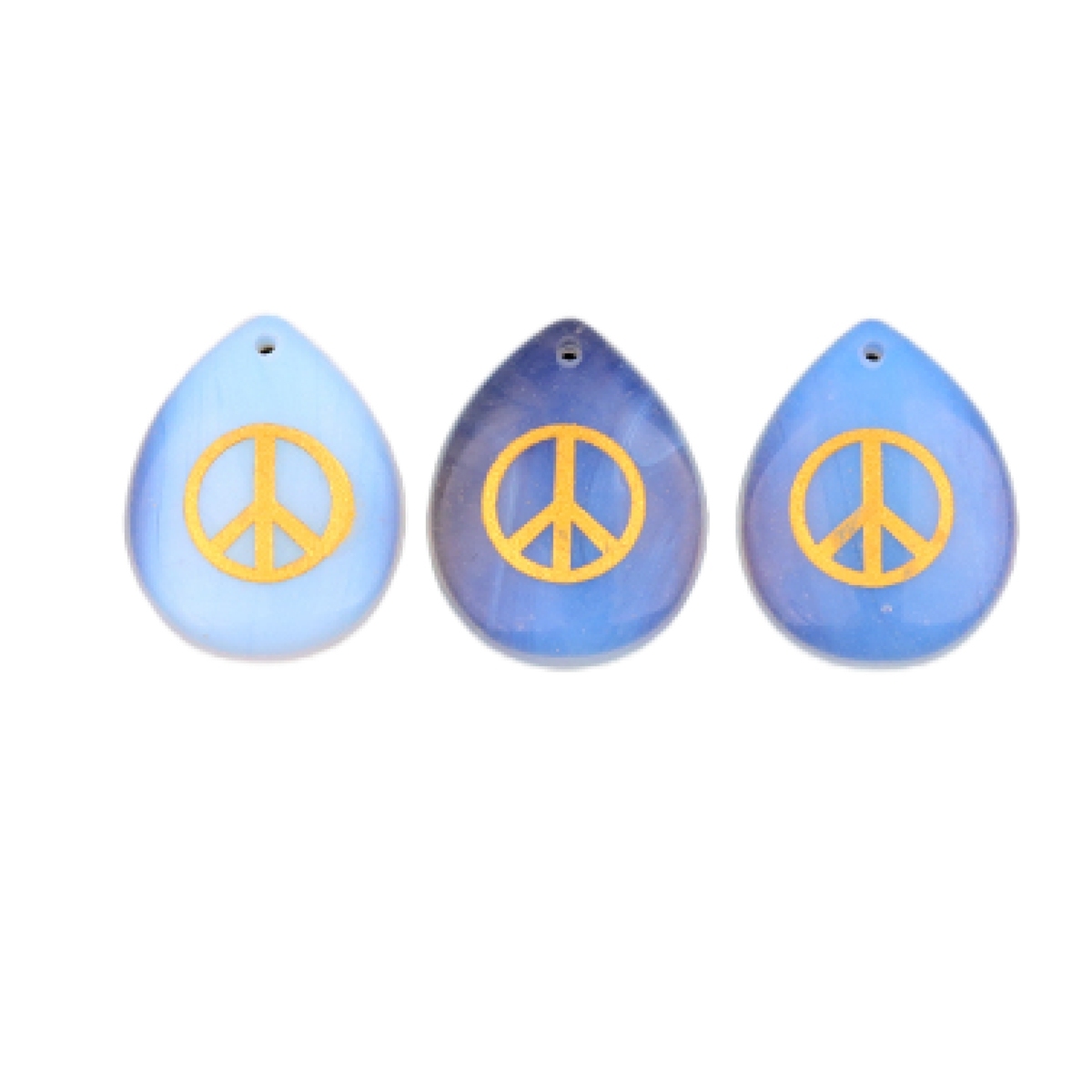 Gold Directional Sign " Peace " Teardrop Gemstone Pendant for Making Jewelry