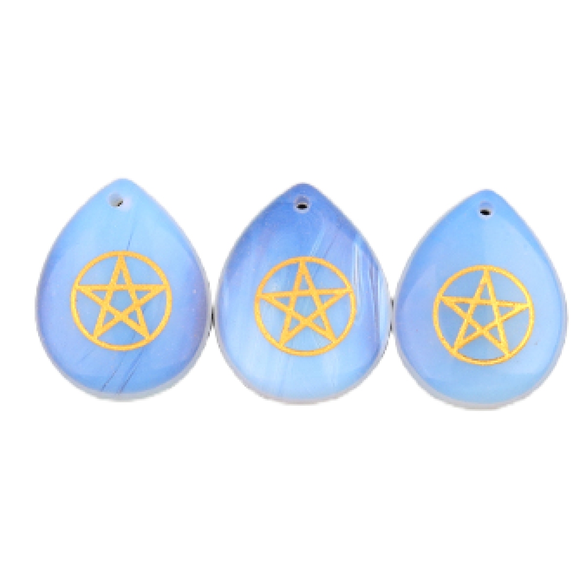 Gold Directional Sign " Pentagram" Teardrop Gemstone Pendant for Making Jewelry