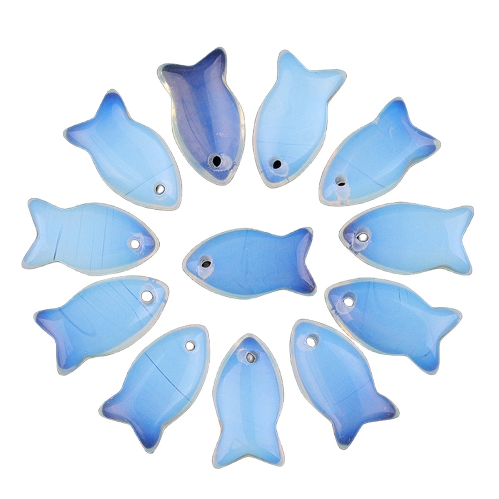 Handmade Craved Fish Gemstone Pendant for Making Jewelry 20X38MM