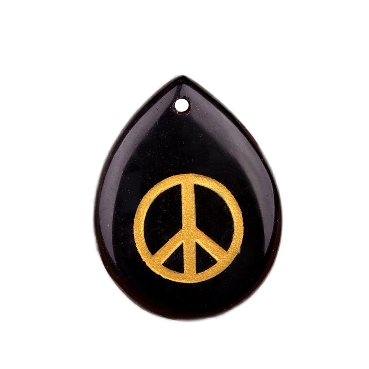 Gold Directional Sign " Peace " Teardrop Gemstone Pendant for Making Jewelry